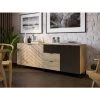 BOBOCHIC Auxane - Buffet Bas - Bois Et Noir - 200 Cm - Style Contemporain Couleur - Noir / Bois - Noir / Bois