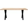 Table à Manger BOBOCHIC - Table à Manger Pieds Croix Extensible AWANI Chêne Massif Et Métal 180 - Bois -BOBOCHIC Soldes 2022 68963586 1