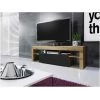 Meubles TV BOBOCHIC - Meuble TV 138 Cm GUSTAVE Chêne Et Noir - Chêne Et Noir