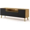 Meubles TV BOBOCHIC - Meuble TV 160 Cm ORIANE Chêne Et Noir - Chêne Et Noir -BOBOCHIC Soldes 2022 70045620 1