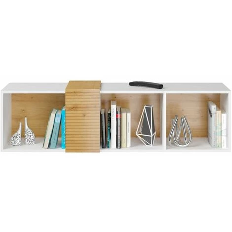 Meubles TV BOBOCHIC - Meuble TV Suspendu 160 Cm BLAISE Blanc Et Chêne - Blanc Et Chêne 3 Meubles TV BOBOCHIC - Meuble TV Suspendu 160 Cm BLAISE Blanc Et Chêne - Blanc Et Chêne