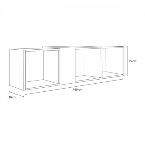 Meubles TV BOBOCHIC - Meuble TV Suspendu 160 Cm BLAISE Blanc Et Chêne - Blanc Et Chêne 6 Meubles TV BOBOCHIC - Meuble TV Suspendu 160 Cm BLAISE Blanc Et Chêne - Blanc Et Chêne â Image 4
