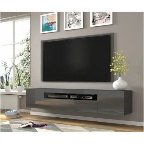 Meubles TV BOBOCHIC - Meuble TV 200 Cm ASTRID Gris Clair - Gris Clair 4 Meubles TV BOBOCHIC - Meuble TV 200 Cm ASTRID Gris Clair - Gris Clair – Image 2