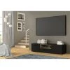 Meubles TV BOBOCHIC - Meuble TV 151 Cm MONTAIGNE Noir Et Chêne - Chêne Et Noir -BOBOCHIC Soldes 2022 70045671 1