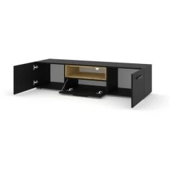 Meubles TV BOBOCHIC - Meuble TV 151 Cm MONTAIGNE Noir Et Chêne - Chêne Et Noir -BOBOCHIC Soldes 2022 70045671 3