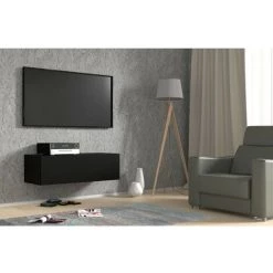 Meubles TV BOBOCHIC - Meuble TV Suspendu 1 Porte NESTA Noir 100 - Noir 8 Meubles TV BOBOCHIC - Meuble TV Suspendu 1 Porte NESTA Noir 100 - Noir -BOBOCHIC Soldes 2022 70045674 2
