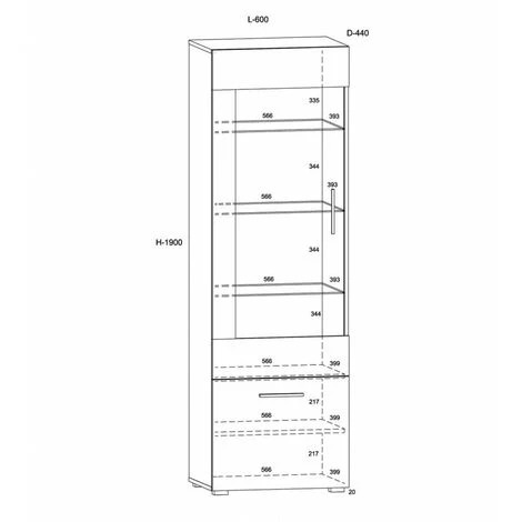 Rangement Vitrine BOBOCHIC - Rangement Vitrine 1 Porte 60 Cm MONTAIGNE Noir Et Chêne - Chêne Et Noir 5 Rangement Vitrine BOBOCHIC - Rangement Vitrine 1 Porte 60 Cm MONTAIGNE Noir Et Chêne - Chêne Et Noir – Image 3