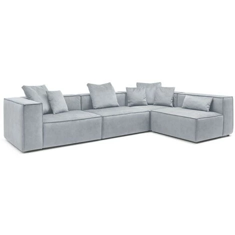 Canapé Modulable BOBOCHIC - Canapé D'angle Fixe Modulable VAUBAN Angle Droit Gris Clair - Gris Clair 3 Canapé Modulable BOBOCHIC - Canapé D'angle Fixe Modulable VAUBAN Angle Droit Gris Clair - Gris Clair