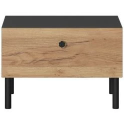 Table De Chevet BOBOCHIC - Ensemble De 2 Chevets NAYA Chêne Et Noir - Chêne Et Noir -BOBOCHIC Soldes 2022 70414099 3