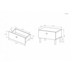 Table De Chevet BOBOCHIC - Ensemble De 2 Chevets NAYA Chêne Et Noir - Chêne Et Noir -BOBOCHIC Soldes 2022 70414099 5
