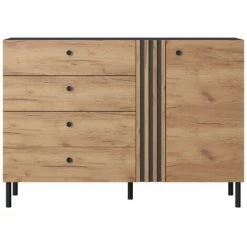 Commodes BOBOCHIC - Commode 4 Tiroirs NAYA Chêne Et Noir - Chêne Et Noir 10 Commodes BOBOCHIC - Commode 4 Tiroirs NAYA Chêne Et Noir - Chêne Et Noir -BOBOCHIC Soldes 2022 70419050 4