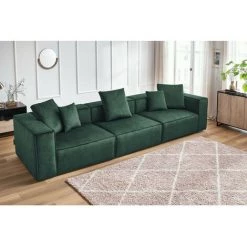 Canapé Modulable BOBOCHIC - Canapé Droit Fixe Modulable 4 Places VAUBAN Vert Foncé - Vert Foncé -BOBOCHIC Soldes 2022 70439007 5