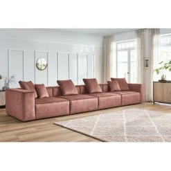 Canapé Modulable BOBOCHIC - Canapé Droit Fixe Modulable 5 Places VAUBAN Rose - Rose -BOBOCHIC Soldes 2022 70439020 4