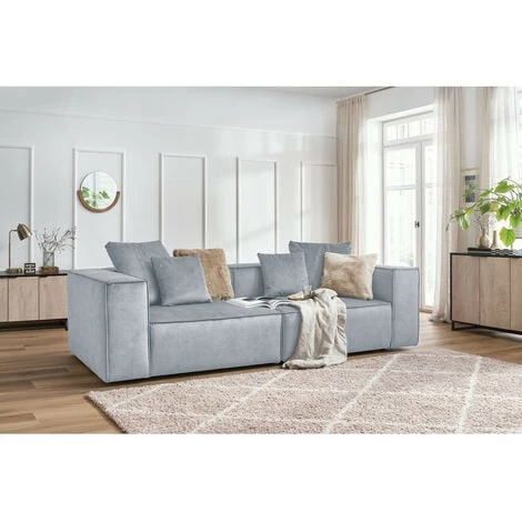 Canapé Modulable BOBOCHIC - Canapé Droit Fixe 3 Places VAUBAN Gris Clair - Gris Clair 4 Canapé Modulable BOBOCHIC - Canapé Droit Fixe 3 Places VAUBAN Gris Clair - Gris Clair â Image 2