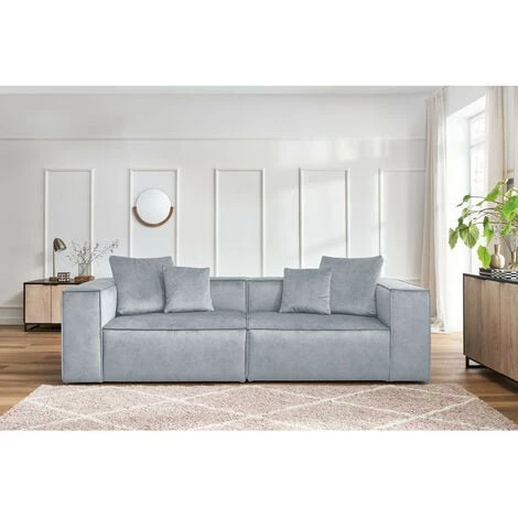 Canapé Modulable BOBOCHIC - Canapé Droit Fixe 3 Places VAUBAN Gris Clair - Gris Clair 5 Canapé Modulable BOBOCHIC - Canapé Droit Fixe 3 Places VAUBAN Gris Clair - Gris Clair â Image 3