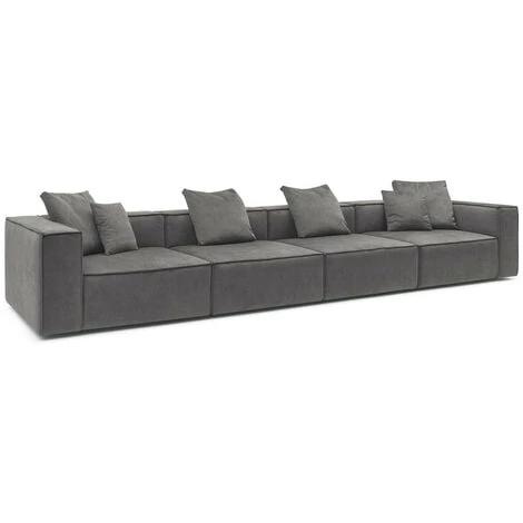 Canapé Modulable BOBOCHIC - Canapé Droit Fixe Modulable 5 Places VAUBAN Gris Foncé - Gris Foncé 3 Canapé Modulable BOBOCHIC - Canapé Droit Fixe Modulable 5 Places VAUBAN Gris Foncé - Gris Foncé