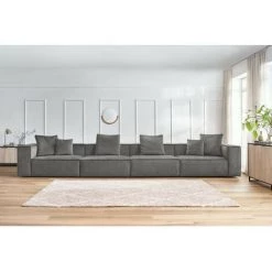 Canapé Modulable BOBOCHIC - Canapé Droit Fixe Modulable 5 Places VAUBAN Gris Foncé - Gris Foncé 9 Canapé Modulable BOBOCHIC - Canapé Droit Fixe Modulable 5 Places VAUBAN Gris Foncé - Gris Foncé -BOBOCHIC Soldes 2022 70446921 3
