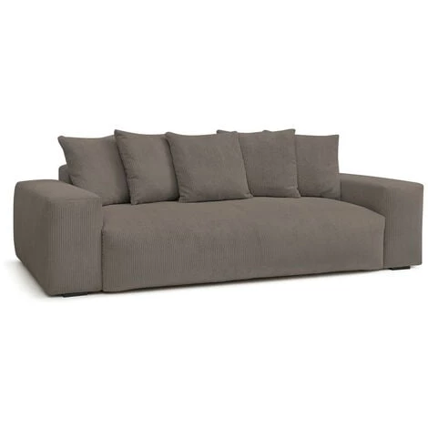 Canapé Droit Fixe BOBOCHIC - Canapé Droit Fixe 3 Places Ultra Moelleux VOLTAIRE Velours Côtelé Taupe - Taupe 3 Canapé Droit Fixe BOBOCHIC - Canapé Droit Fixe 3 Places Ultra Moelleux VOLTAIRE Velours Côtelé Taupe - Taupe