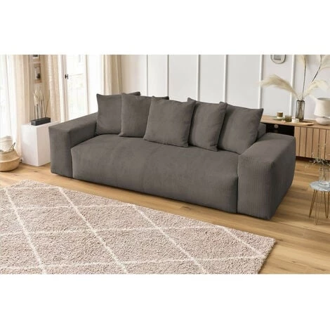 Canapé Droit Fixe BOBOCHIC - Canapé Droit Fixe 3 Places Ultra Moelleux VOLTAIRE Velours Côtelé Taupe - Taupe 7 Canapé Droit Fixe BOBOCHIC - Canapé Droit Fixe 3 Places Ultra Moelleux VOLTAIRE Velours Côtelé Taupe - Taupe – Image 5