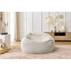 Pouf BOBOCHIC - Pouf Ultra Moelleux VOLTAIRE Velours Côtelé Beige - Beige -BOBOCHIC Soldes 2022 70830092 3