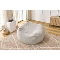 Pouf BOBOCHIC - Pouf Ultra Moelleux VOLTAIRE Velours Côtelé Beige - Beige -BOBOCHIC Soldes 2022 70830092 5