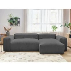 BOBOCHIC Lafayette - Canapé D'angle - En Velours Côtelé - 4 Places - Droit Couleur - Gris Foncé - Gris Foncé 9 BOBOCHIC Lafayette - Canapé D'angle - En Velours Côtelé - 4 Places - Droit Couleur - Gris Foncé - Gris Foncé -BOBOCHIC Soldes 2022 71181309 3