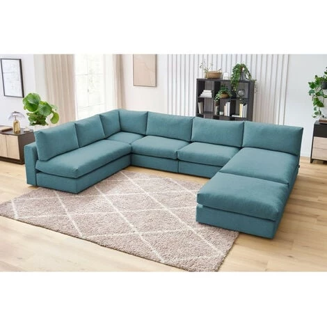 Canapé Modulable BOBOCHIC - Canapé D'angle Fixe 100% Modulable Ultra Moelleux PARIS Tissu 3 Chauffeuses, 1 Méridienne, 1 Angle, 1 Pouf Gris Bleu - Gris Bleu 5 Canapé Modulable BOBOCHIC - Canapé D'angle Fixe 100% Modulable Ultra Moelleux PARIS Tissu 3 Chauffeuses, 1 Méridienne, 1 Angle, 1 Pouf Gris Bleu - Gris Bleu – Image 3