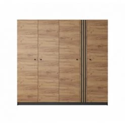 Armoires BOBOCHIC - Armoire 4 Portes L220 NAYA Chêne Et Noir - Chêne Et Noir -BOBOCHIC Soldes 2022 71587037 3