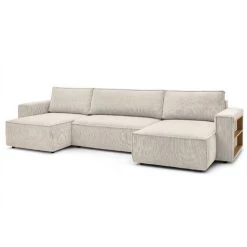 BOBOCHIC Nihad - Canapé Panoramique Convertible - Avec Coffre Et Tablette - En Velours Côtelé - 7 Places Couleur - Beige - Beige 11 BOBOCHIC Nihad - Canapé Panoramique Convertible - Avec Coffre Et Tablette - En Velours Côtelé - 7 Places Couleur - Beige - Beige -BOBOCHIC Soldes 2022 71784177 5