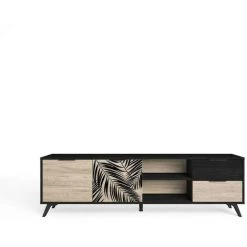 Meubles TV BOBOCHIC - Meuble TV 181 Cm INAYA Bois Et Noir - Bois Et Noir -BOBOCHIC Soldes 2022 71865841 3