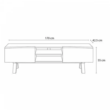 Meubles TV BOBOCHIC - Meuble TV 170 Cm MIKA Plaqué Chêne - Chêne 5 Meubles TV BOBOCHIC - Meuble TV 170 Cm MIKA Plaqué Chêne - Chêne – Image 3