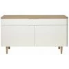 Buffets BOBOCHIC - Buffet 2 Portes 140 Cm CLEONI Plaqué Chêne - Blanc Et Chêne -BOBOCHIC Soldes 2022 72160854 1