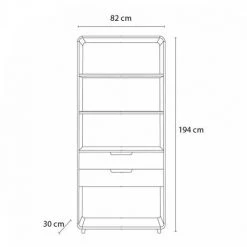 Bibliothèque BOBOCHIC - Bibliothèque H194 Cm CLEONI Plaquée Chêne - Bois Et Blanc -BOBOCHIC Soldes 2022 72160861 4
