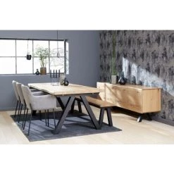 Table à Manger BOBOCHIC - Table à Manger 210 Cm MIKA Plaquée Chêne - Bois -BOBOCHIC Soldes 2022 72160863 3