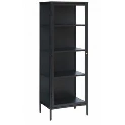 Rangement Vitrine BOBOCHIC - Rangement Vitrine H160 Cm LEYA Noir - Noir