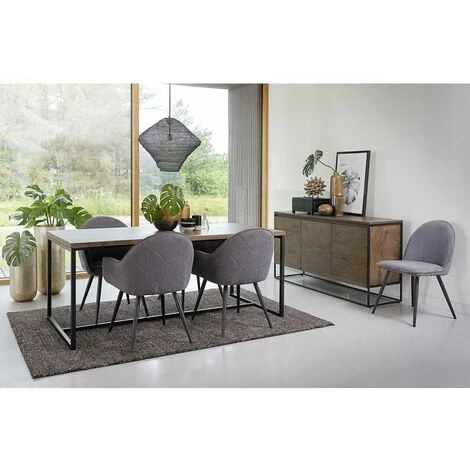 Buffets BOBOCHIC - Buffet 3 Portes 155 Cm SIMIANE Chêne Chêne Et Noir - Chêne Et Noir 3 Buffets BOBOCHIC - Buffet 3 Portes 155 Cm SIMIANE Chêne Chêne Et Noir - Chêne Et Noir