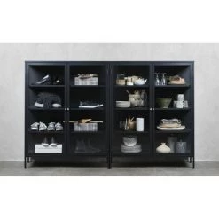 Rangement Vitrine BOBOCHIC - Rangement Vitrine Bas 2 Portes 110 Cm LEYA - Noir -BOBOCHIC Soldes 2022 72160878 4