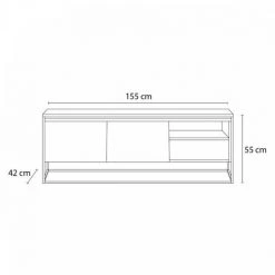 Meubles TV BOBOCHIC - Meuble TV 155 Cm SIMIANE Chêne Chêne Et Noir - Chêne Et Noir -BOBOCHIC Soldes 2022 72161025 4