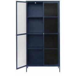 Rangement Vitrine BOBOCHIC - Rangement Vitrine Haut 2 Portes 90 Cm OLIE Bleu - Bleu -BOBOCHIC Soldes 2022 72161032 3