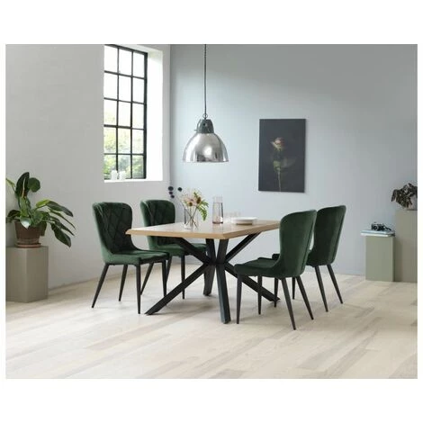 Table à Manger BOBOCHIC - Table à Manger SERNA Placage Chêne 160 Bois Et Noir - Bois Et Noir 5 Table à Manger BOBOCHIC - Table à Manger SERNA Placage Chêne 160 Bois Et Noir - Bois Et Noir – Image 3