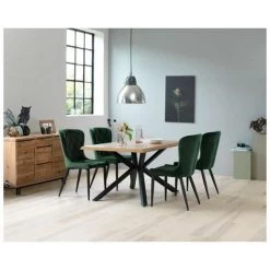 Table à Manger BOBOCHIC - Table à Manger SERNA Placage Chêne 160 Bois Et Noir - Bois Et Noir 10 Table à Manger BOBOCHIC - Table à Manger SERNA Placage Chêne 160 Bois Et Noir - Bois Et Noir -BOBOCHIC Soldes 2022 72161035 4