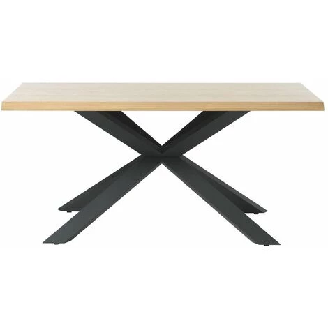 Table à Manger BOBOCHIC - Table à Manger SERNA Placage Chêne 160 Bois Et Noir - Bois Et Noir 7 Table à Manger BOBOCHIC - Table à Manger SERNA Placage Chêne 160 Bois Et Noir - Bois Et Noir – Image 5