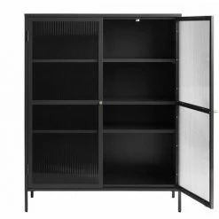 Rangement Vitrine BOBOCHIC - Rangement Vitrine Bas 2 Portes 111 Cm OLIE Noir - Noir -BOBOCHIC Soldes 2022 72161036 3