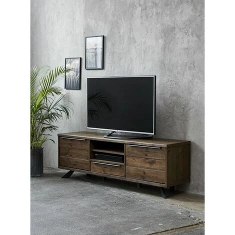 Meubles TV BOBOCHIC - Meuble TV 170 Cm SERNA Plaqué Chêne - Marron 4 Meubles TV BOBOCHIC - Meuble TV 170 Cm SERNA Plaqué Chêne - Marron – Image 2