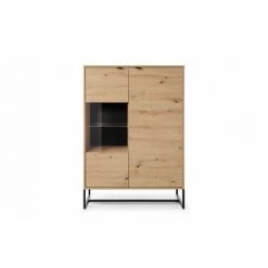 Buffets BOBOCHIC - Vitrine Basse 2 Portes 93 Cm HELENE Chêne - Chêne