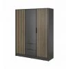 Armoires BOBOCHIC - Armoire 3 Portes L155 Cm PILA Imitation Chêne Anthracite - Anthracite -BOBOCHIC Soldes 2022 72247757 1
